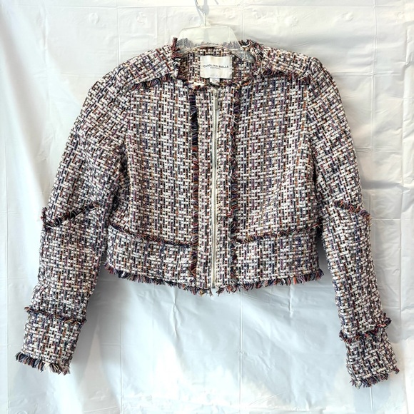 Carolina Belle Jackets & Blazers - Carolina Belle Blazer multi tweed fringe Jacket SZ S Worn 1X